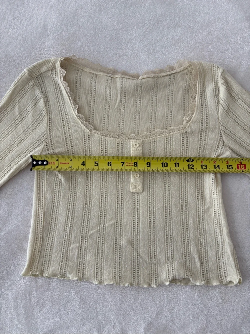 Yellow Pointelle Pajama Shorts and Long Sleeve Set